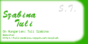 szabina tuli business card